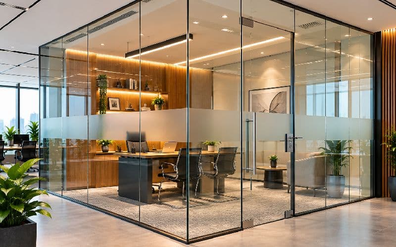 Glass Cabin Partition for Offices