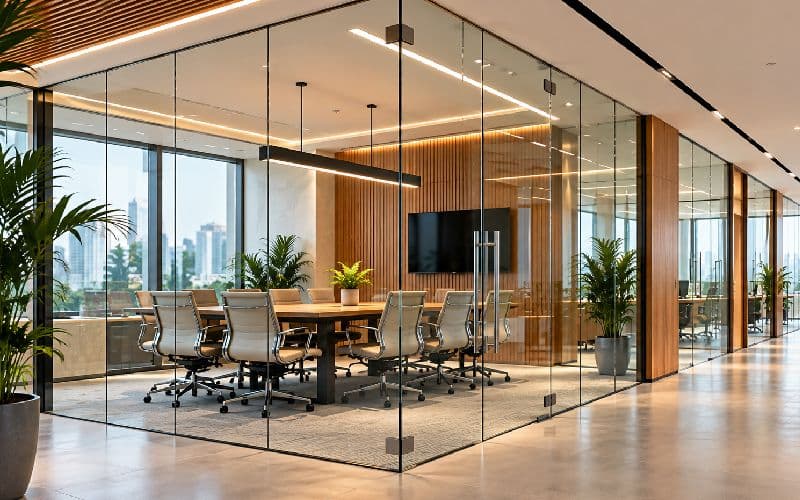 Full Height Glass Partition